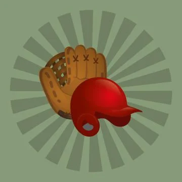 Baseball leather glove hat Illustrazione stock