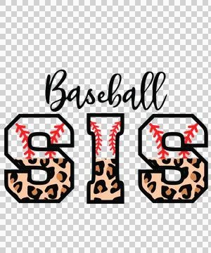 Baseball Leopard Baseball Sis Text With Patterns laces print Ilustração Stock