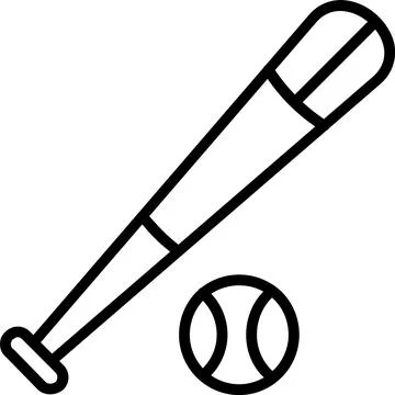 Baseball Line Icon Design Stock Illustration