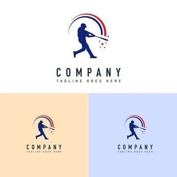 Baseball Logo Design. Baseball Softball Sport Logo Design Vector Template Stock Illustration