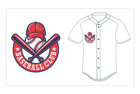 Baseball Logo with jersey mock up Stock Illustration