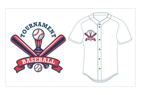 Baseball Logo with jersey mock up Stock Illustration