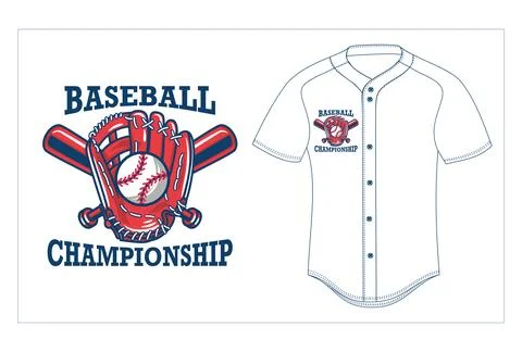 Baseball Logo with jersey mock up Stock Illustration