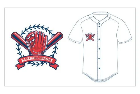 Baseball Logo with jersey mock up Stock Illustration