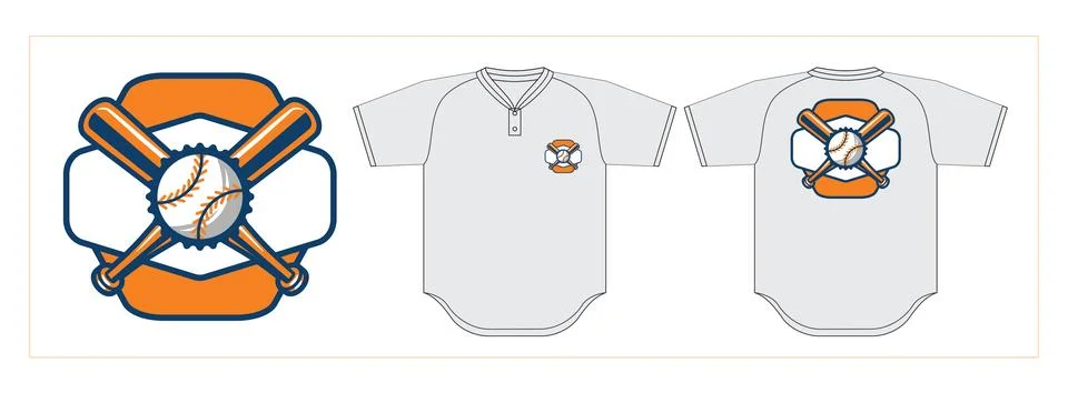 Baseball Logo with jersey mock up Stock Illustration