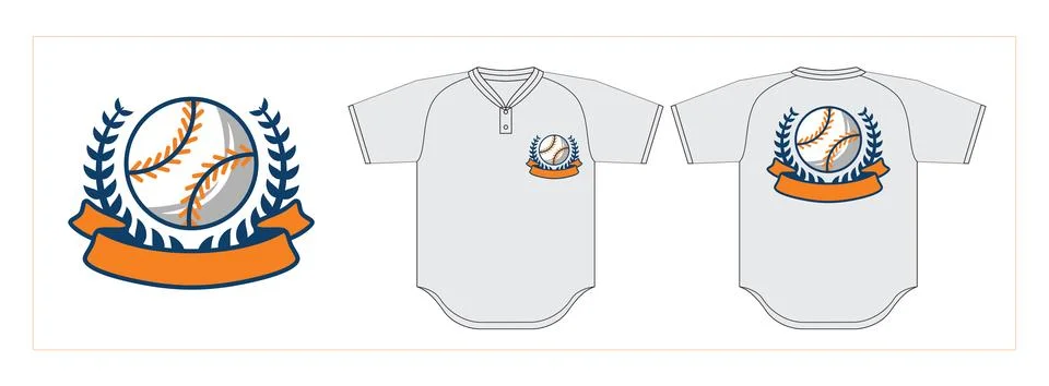 Baseball Logo with jersey mock up Stock Illustration