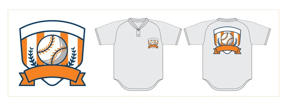 Baseball Logo with jersey mock up Stock Illustration