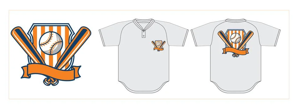 Baseball Logo with jersey mock up Illustrazione stock