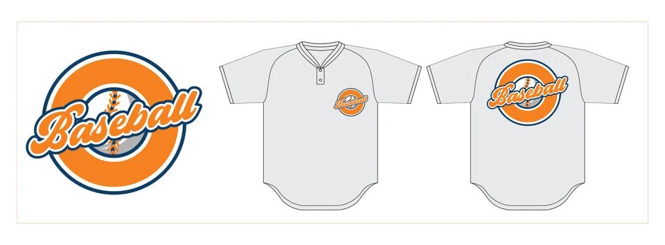 Baseball Logo with jersey mock up Stock Illustration