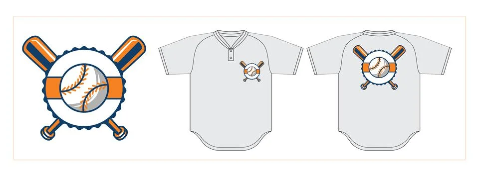 Baseball Logo with jersey mock up Stock Illustration