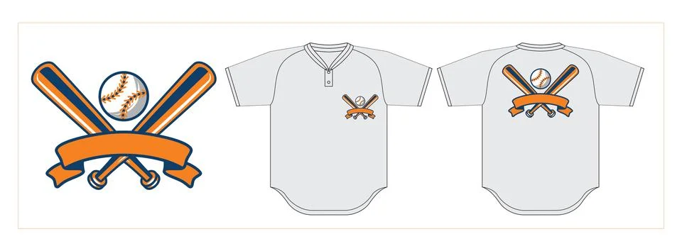 Baseball Logo with jersey mock up Stock Illustration