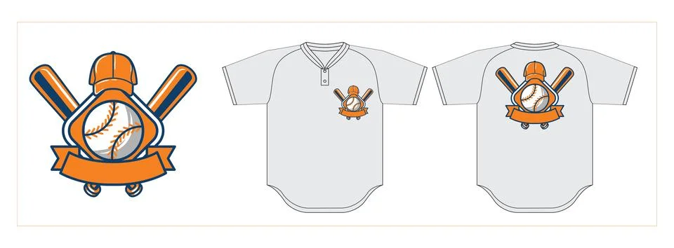 Baseball Logo with jersey mock up Stock Illustration