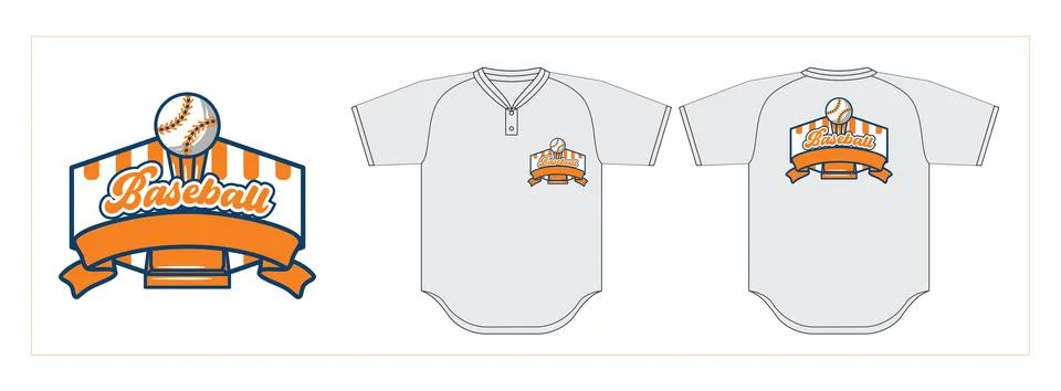 Baseball Logo with jersey mock up Stock Illustration