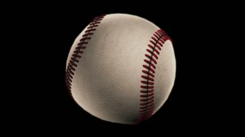 BaseBall, loop seamless, isolated black backgraund Stock Footage 48303731