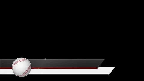 Baseball Lower Third Alpha Channel Black Red White Stock Footage 79238405