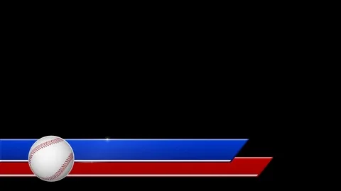 Baseball Lower Third Alpha Channel Blue White Red Stock Footage 79240087