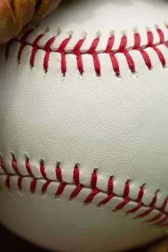 Baseball macro close up Stock Photos