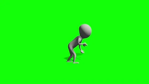 BaseBall Man 3D character animation green screen Video stock 117095046