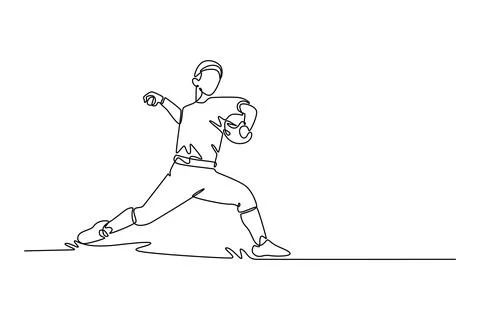 Baseball man athlete focus on match or pitcher training workout Stock Illustration