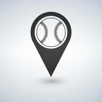 Baseball marker path pin vector illustration Stock Illustration