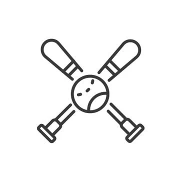 Baseball - modern vector line design icon Stock Illustration