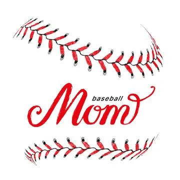 Baseball Mom Design, drawn vector illustration Stock Illustration