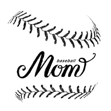 Baseball Mom Hand Lettering. Vector illustration Stock Illustration
