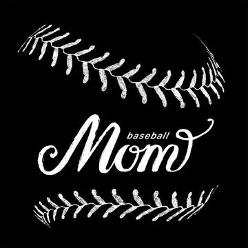 Baseball Mom Hand Lettering. Vector illustration Stock Illustration