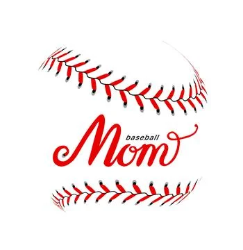 Baseball Mom Silhouette Design Vector illustration, lettering 스톡 일러스트