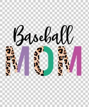 Baseball Mom Text With Leopard Print Variation A Stock Illustration