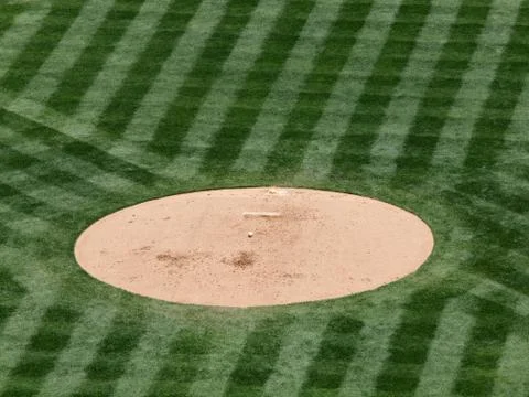 Baseball mound sits empty Stock Photos