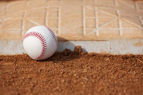 Baseball near third base Stock Photos