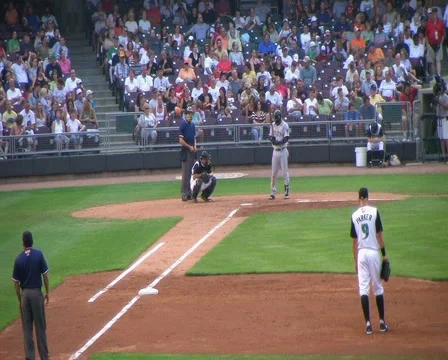Baseball Out At First Base Stock Footage 2847387