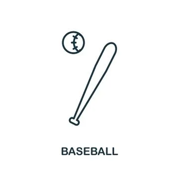 Baseball outline icon. Simple element illustration. Baseball icon in outline Stock Illustration