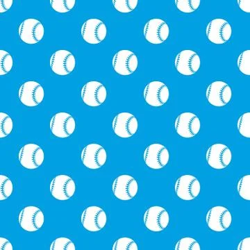 Baseball pattern vector seamless blue 스톡 일러스트