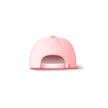 Baseball pink cap or hat back view mockup realistic vector illustration isolated Stock Illustration