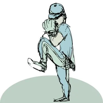Baseball pitcher Stock Illustration