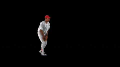 Baseball Pitcher throwing profile Stock Footage 754412