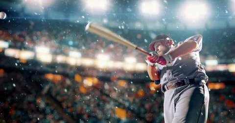 Baseball player in action Stock Photos