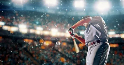 Baseball player in action Stock Photos