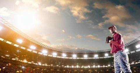 Baseball player in action Foto stock
