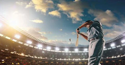 Baseball player in action Stock Photos