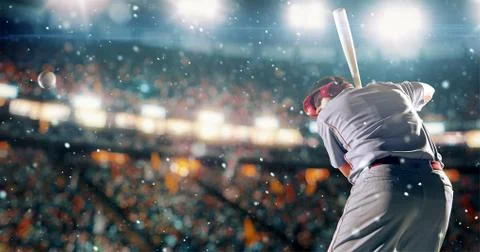 Baseball player in action Stock Photos
