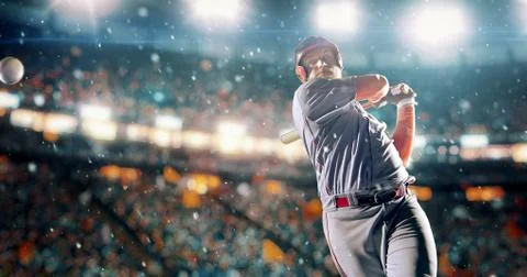 Baseball player in action Stock Photos