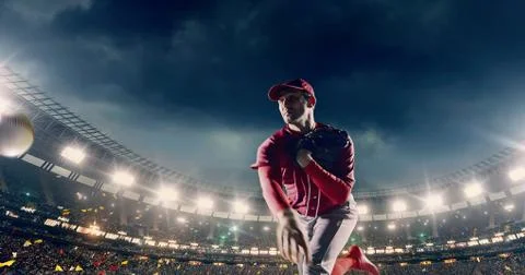 Baseball player in action Stock Photos