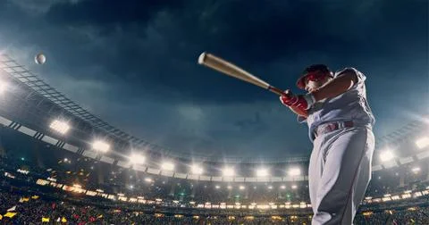 Baseball player in action Stock-Fotos