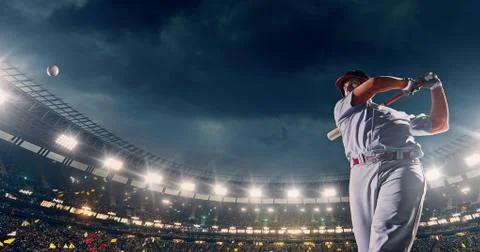 Baseball player in action Stock Photos