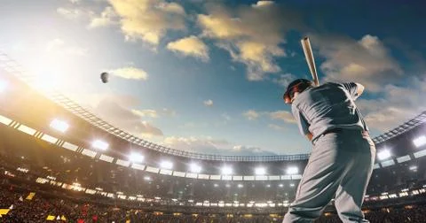 Baseball player in action Stock Photos