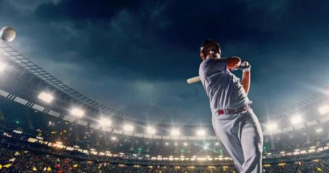 Baseball player in action Stock Photos