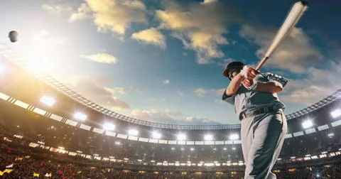 Baseball player in action Foto stock